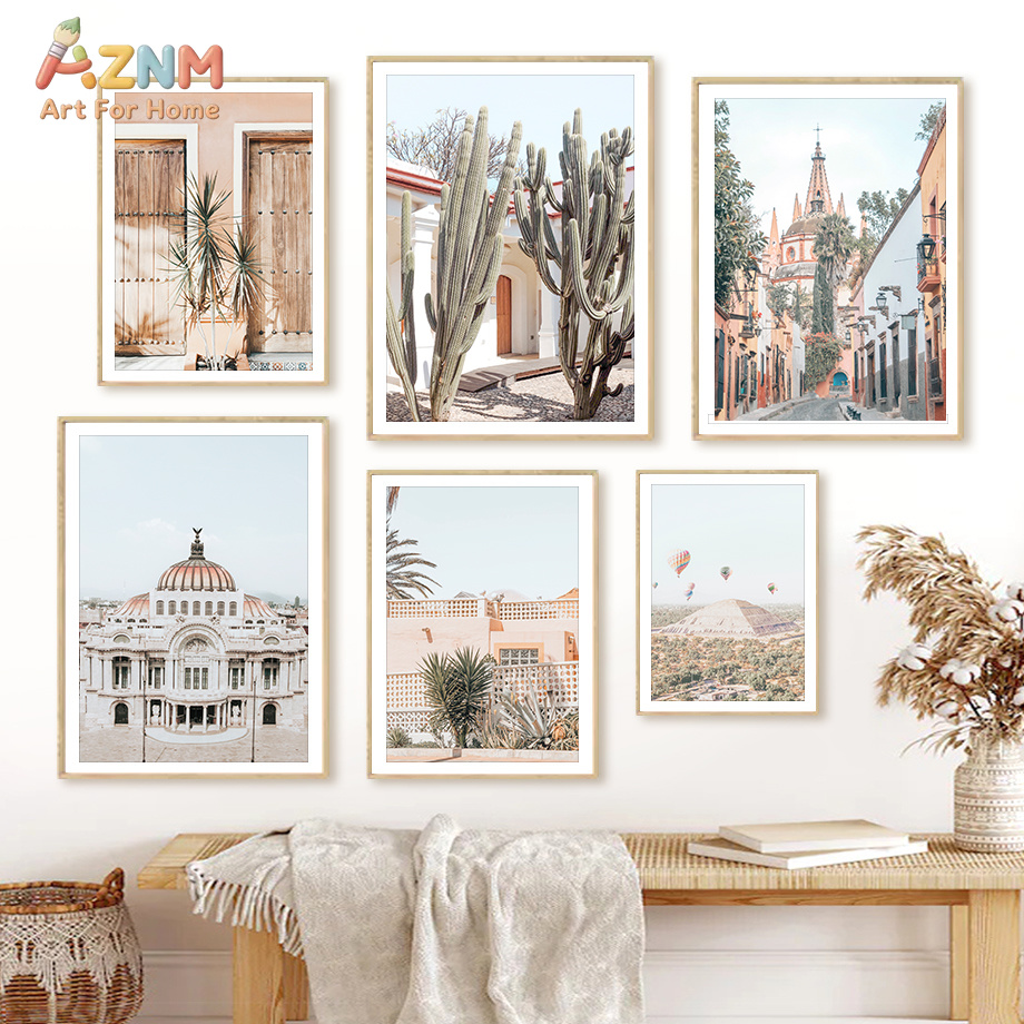 Home Cinema Wall - AZNM Boho Meksykańska Sceneria Miejska Obraz