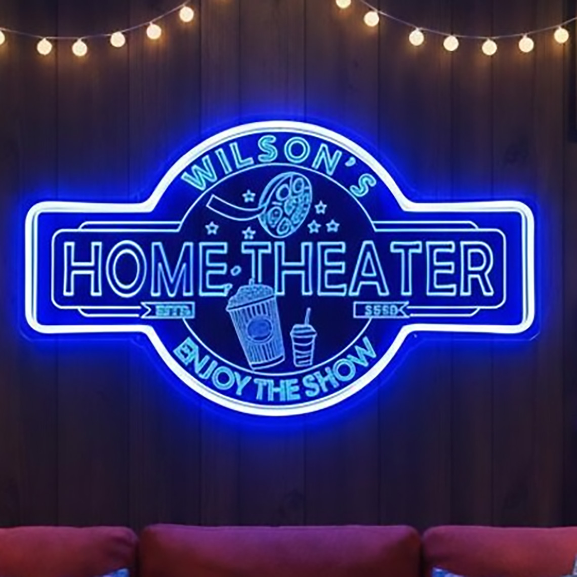 Home Cinema Wall - Personalizowany neonowy szyld do kina domowego,