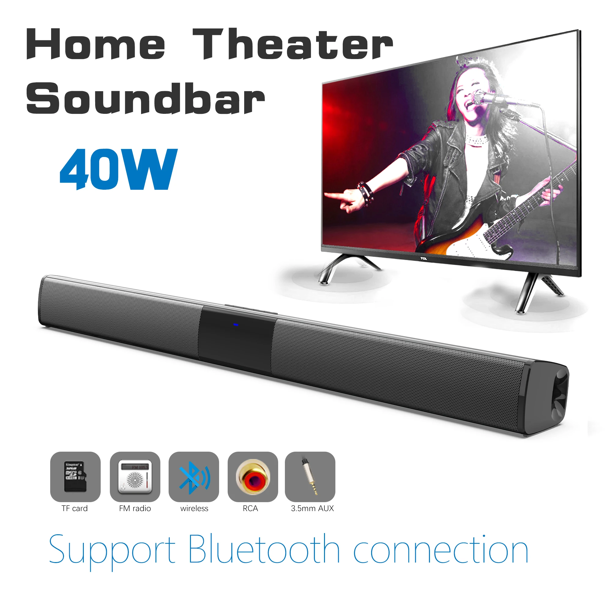 Home Cinema Wireless Speakers - 40W Soundbar dużej mocy do telewizora