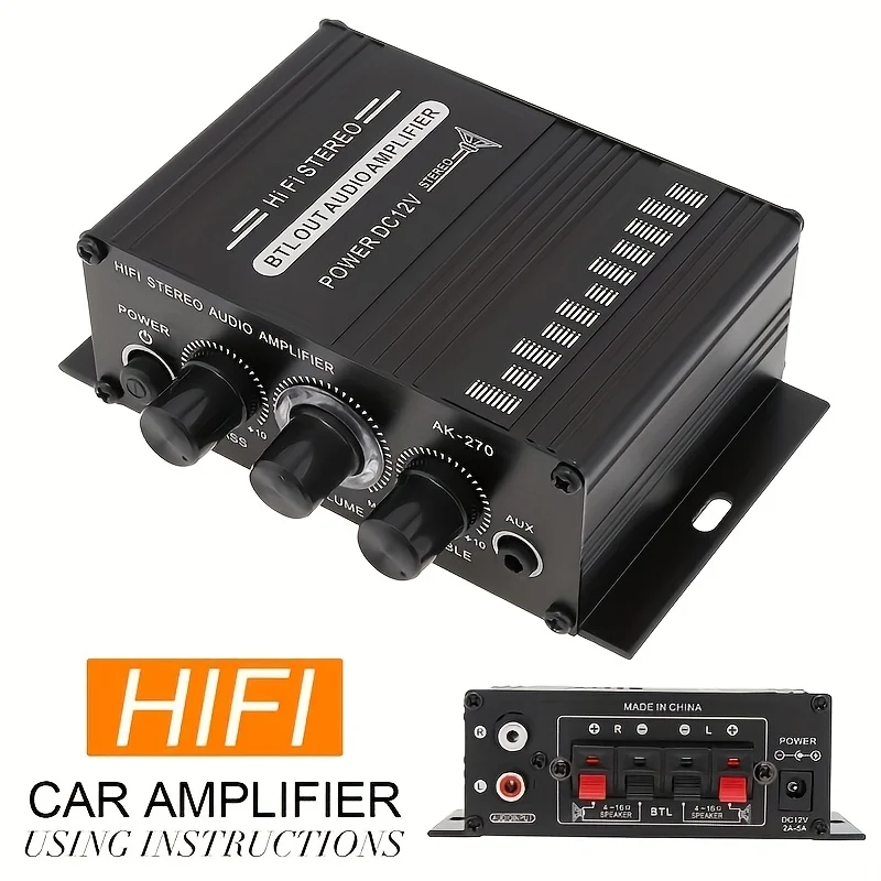 Home Cinema Installation - AK-270 400W Mini Wzmacniacz Mocy 12V/24V
