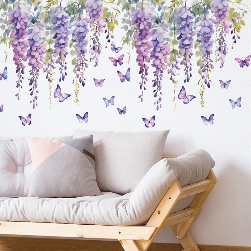 Fioletowe Kwiaty Motyle Naklej – Home Cinema Wall recenzja i cena