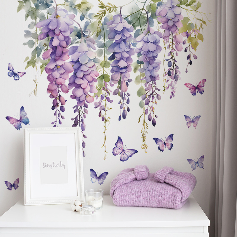 Fioletowe Kwiaty Motyle Naklej – Home Cinema Wall recenzja i cena