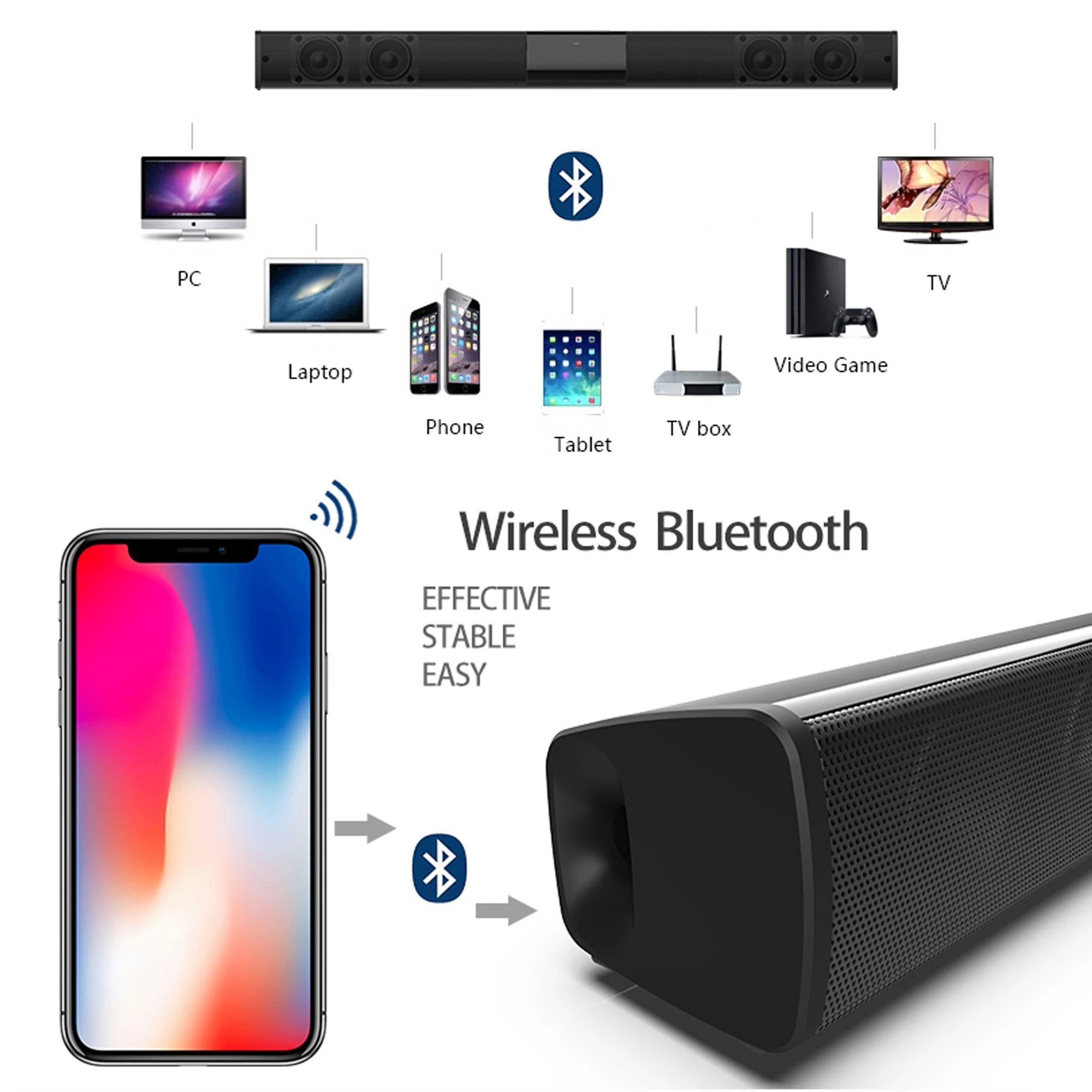 40W Soundbar dużej mocy do tel – Home Cinema Wireless Speakers recenzja i cena